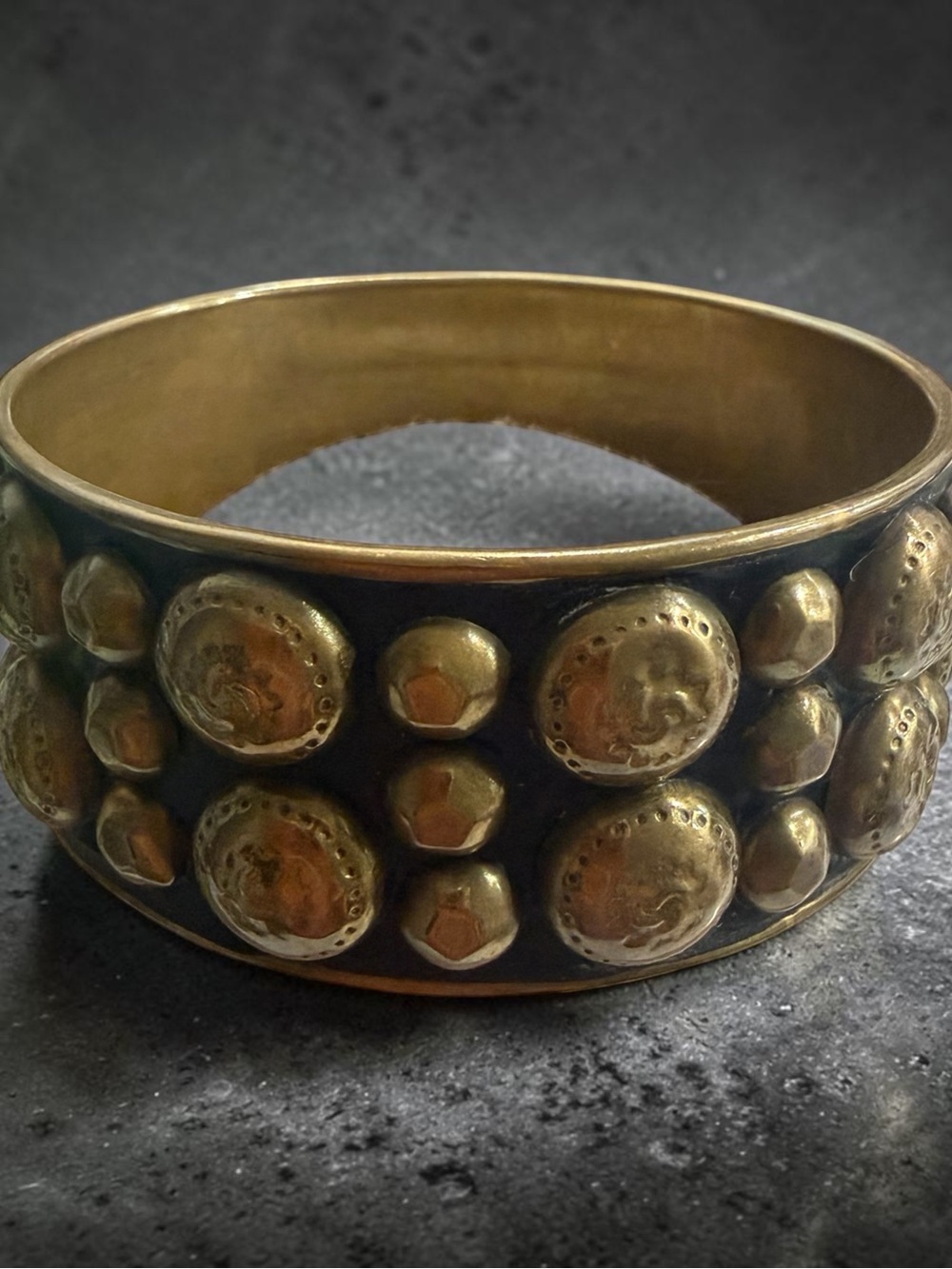 Gold-Tone Studded Bangle Bracelet